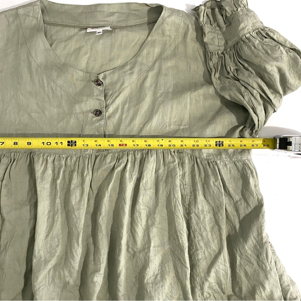 Heart’s Desire by Mary Grace Linen Artist Top Size XL Sage Green Like New - Picture 10 of 16